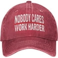 thumbnail image 2 of Vintage Baseball Cap for Men Women Nobody Cares Work Harder Cotton Dad Hat Adjustable Trucker Sports Hat Black, 2 of 7