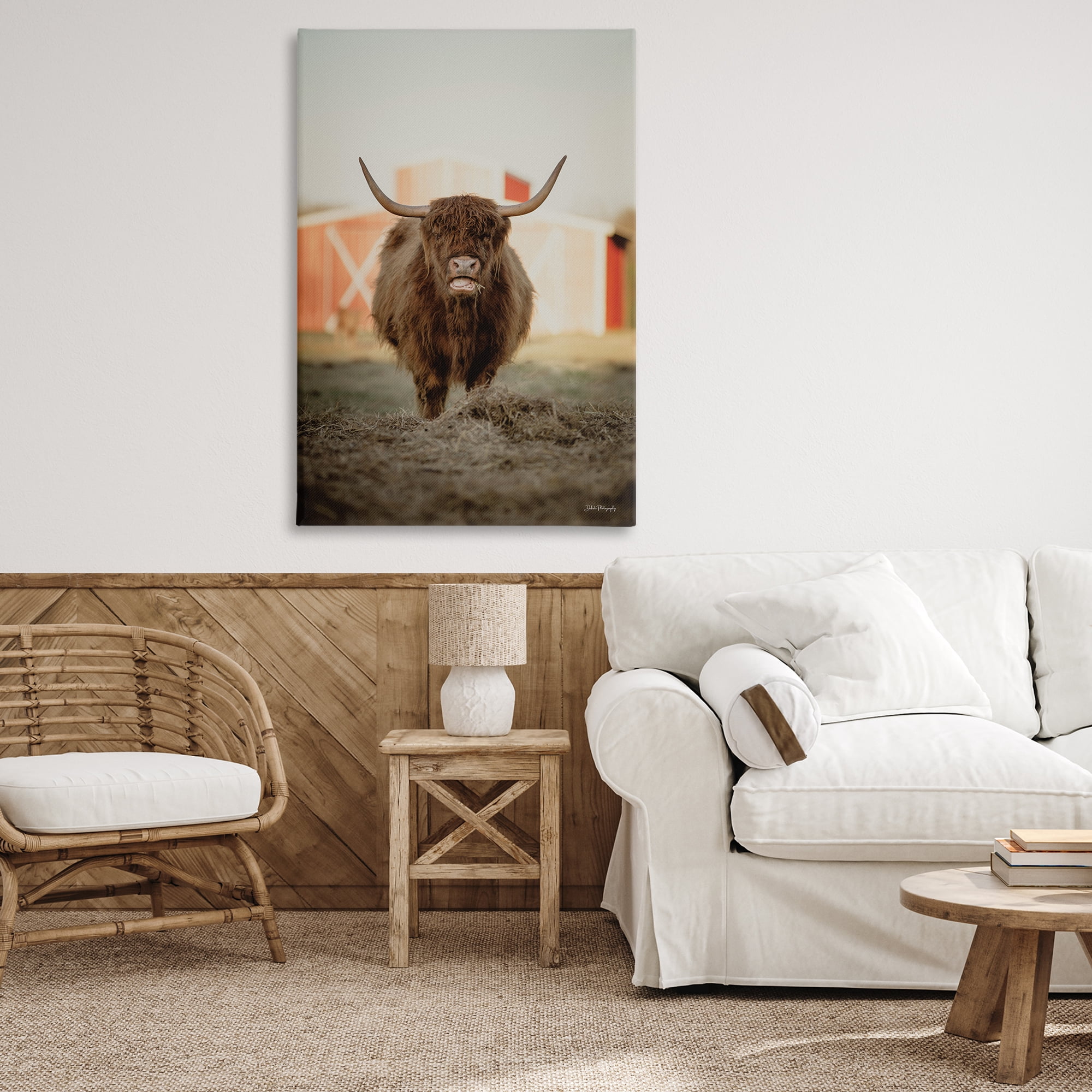 Stupell Industries Cattle on Farm Field Animals & Insects Photography Gallery Wrapped Canvas Art Print Wall Art, 30 x 45