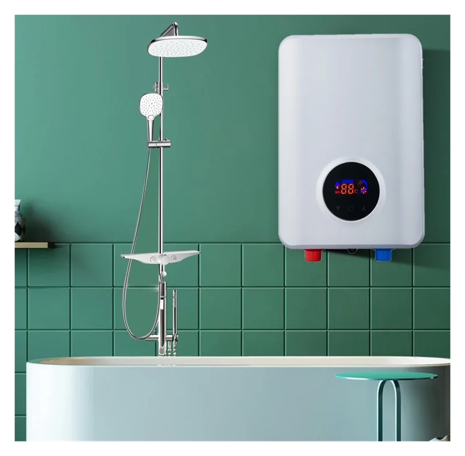 Electric Water Heater Mini Tankless Electric Hot Instant Water Heater ,Safety Protections
