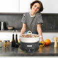 thumbnail image 3 of Magnifique 5-Quart Slow Cooker with Stoneware Manual Warm Setting, Black, 3 of 7