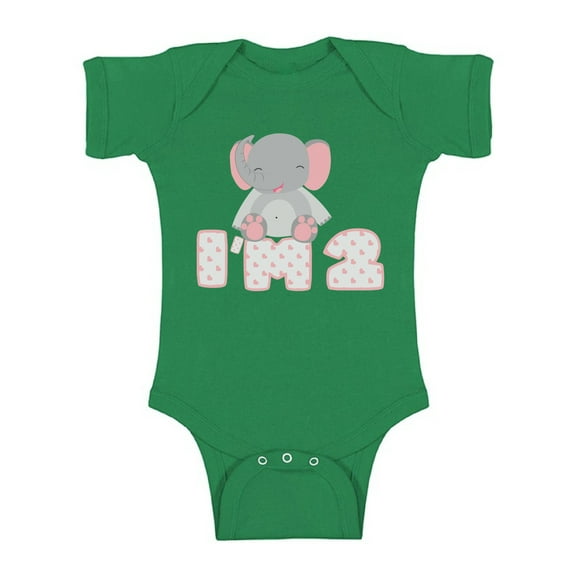 Awkward Styles Elephant Birthday Baby Bodysuit Short Sleeve Elephant Gifts for 2 Year Old Second Birthday Shirt 2nd Year Old Shirt My 2nd Birthday Gifts for Birthday Boy Birthday Gifts