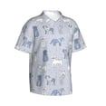 thumbnail image 2 of Hawaiian Shirt For Men, White Cute Dog Mens Button Down Short Sleeve Shirt, Summer Beach Shirts For Men, 2 of 2