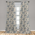 thumbnail image 5 of Ambesonne Botanical Curtains, Bicolour Orchid Flowers, Pair of 28"x95", Dark Sky Blue Pale Peach, 5 of 5