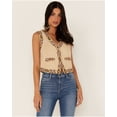 thumbnail image 2 of Idyllwind Women's Embroidered Floral Suede Vest Tan Medium  US, 2 of 5