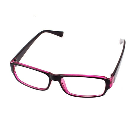 Women Plastic Full Frame Eyewear Spectacles Optical Plain Plano Glasses Fuchsia