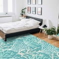 thumbnail image 6 of Area Rugs Indoor Non-Slip Rectangle Rug 5x8 Ft Summer Gradient Teal Ocean Coral Coastal Rug Rubber Backing Floor Mats Non Shedding Home Decor Carpet for Entryway Living Room, 6 of 8