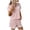 Pink, variant on Erwazi Womens Solid Two Piece Lounge Set Crew Neck Short Sleeve Pocket Casual Shorts Matching Sets