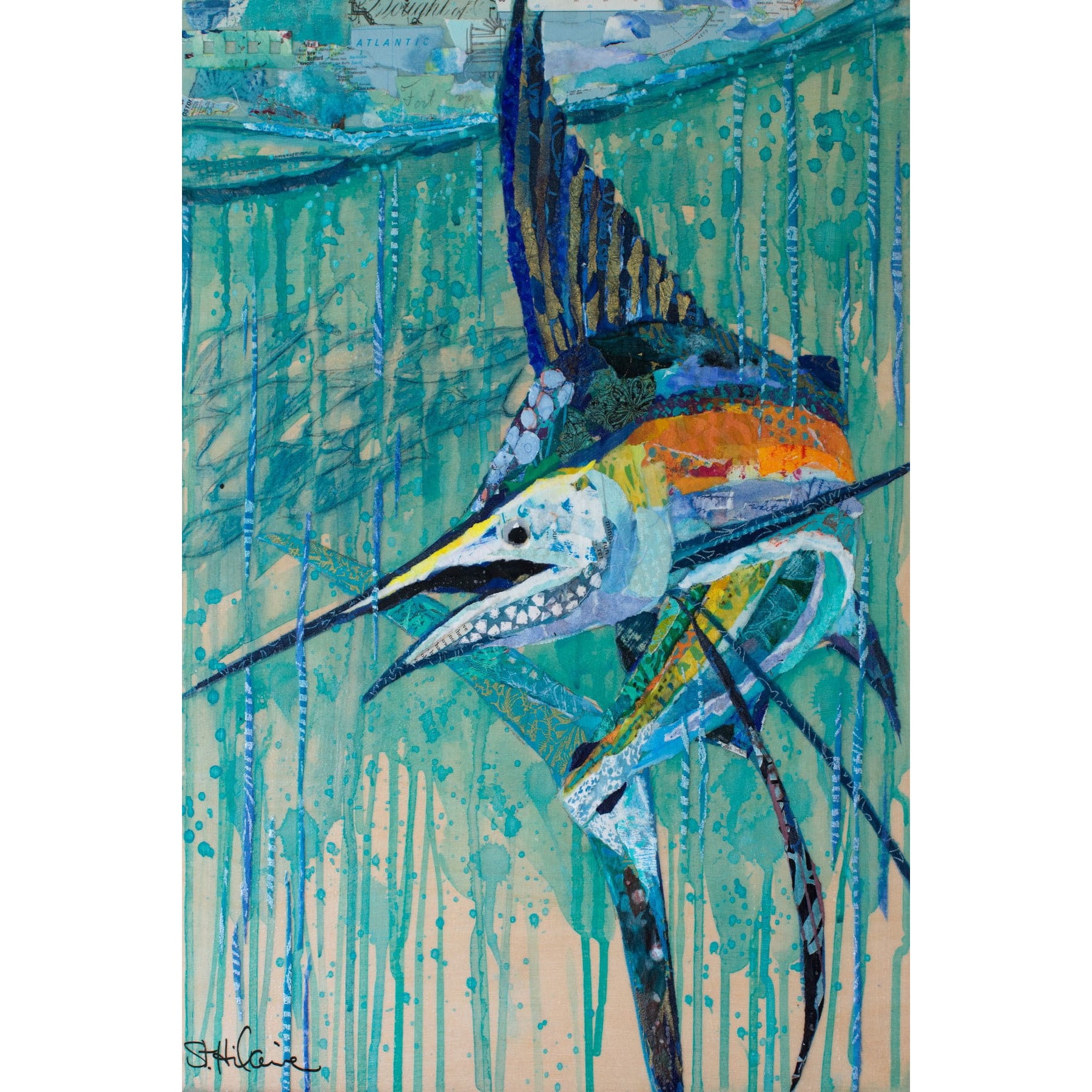"Swordfish" Painting Print on Wrapped Canvas