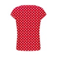 thumbnail image 4 of Lenago Women's Tops Tops for Women Women's Fashionable Spring And Summer Clothing Unisex Fashionable Printed Base T-Shirt Button-Up Short-Sleeved Round-Neck Top/Shirt Red XL, 4 of 8