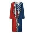 thumbnail image 3 of Yuyamidu American Flag Zipper Bathrobes for Women Long Robes Plus Size 2XL Sexy Long Sleeve Robe Sleepwear Dress Lightweight Mid-Length Nightgown Fashion Dressing Gown Robe, 3 of 7
