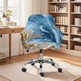 thumbnail image 2 of Whosucclay Galaxy Starfish Beach Seashells Print Swivel Armchair Accent Dining Chair Cover for Office, Universal Office Chair Protector Spandex Curved Back Chair Slipcover for Party, Banquet, 2 of 7