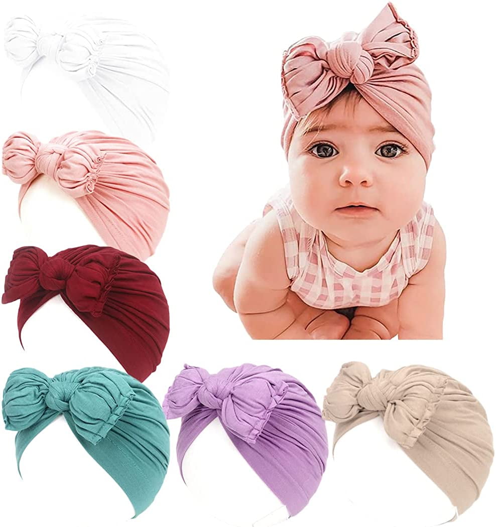Baby Turban,Little Girl Hat with Bow Hat Toddlers Soft Turban Knotting