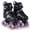 Black, variant on Gymax Kids Roller Skates 4 Sizes Adjustable Quad Skates w/Light-up Wheels for Ages 7-9 Navy