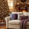 thumbnail image 3 of Almohada de Navidad con Palomas Y Diseños Morados Lino Suave Lavable para Sofá Cama Regalo de Decoración de Vacaciones, 3 of 5