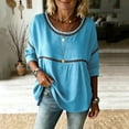 thumbnail image 6 of LiMoi T Shirts Women Loose Fit Cropped 3/4 Sleeve Shirts Shirt Bunny Shirts for Women My Items, 6 of 9