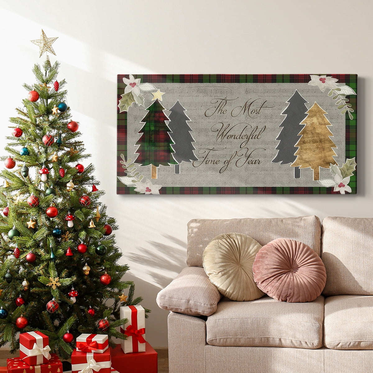 Collaged Christmas Collection A- Gallery Wrapped Canvas