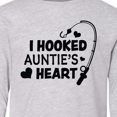 thumbnail image 4 of Inktastic I Hooked Auntie's Heart with Fishing Rod Long Sleeve Youth T-Shirt, 4 of 5