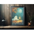 thumbnail image 2 of Cute Ghost Writing In Notebook Poster Print, Halloween Poster, Poster For Halloween, Wall Art Halloween, Ghost Writing Wall Art, 2 of 5