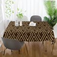 thumbnail image 5 of SKYSONIC 60”x90" Square Tablecloth with Dark Brown and Gold Lattice Prints, Anti-Wrinkle and Smooth Table Cloth for Kitchen/Home Decoration, 5 of 7