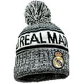 thumbnail image 3 of Icon Sports Real Madrid Pom Pom Beanie, Gray White, 100% Acrylic, Youth OSFM, 3 of 4