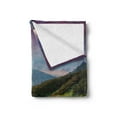 thumbnail image 2 of Nature Soft Flannel Fleece Blanket, Summer Season Scene with Fresh Flowers Green Foliage Mountain Landscape Ukraine, Cozy Plush for Indoor and Outdoor Use, 60" x 80", Pink Green Blue, by Ambesonne, 2 of 5