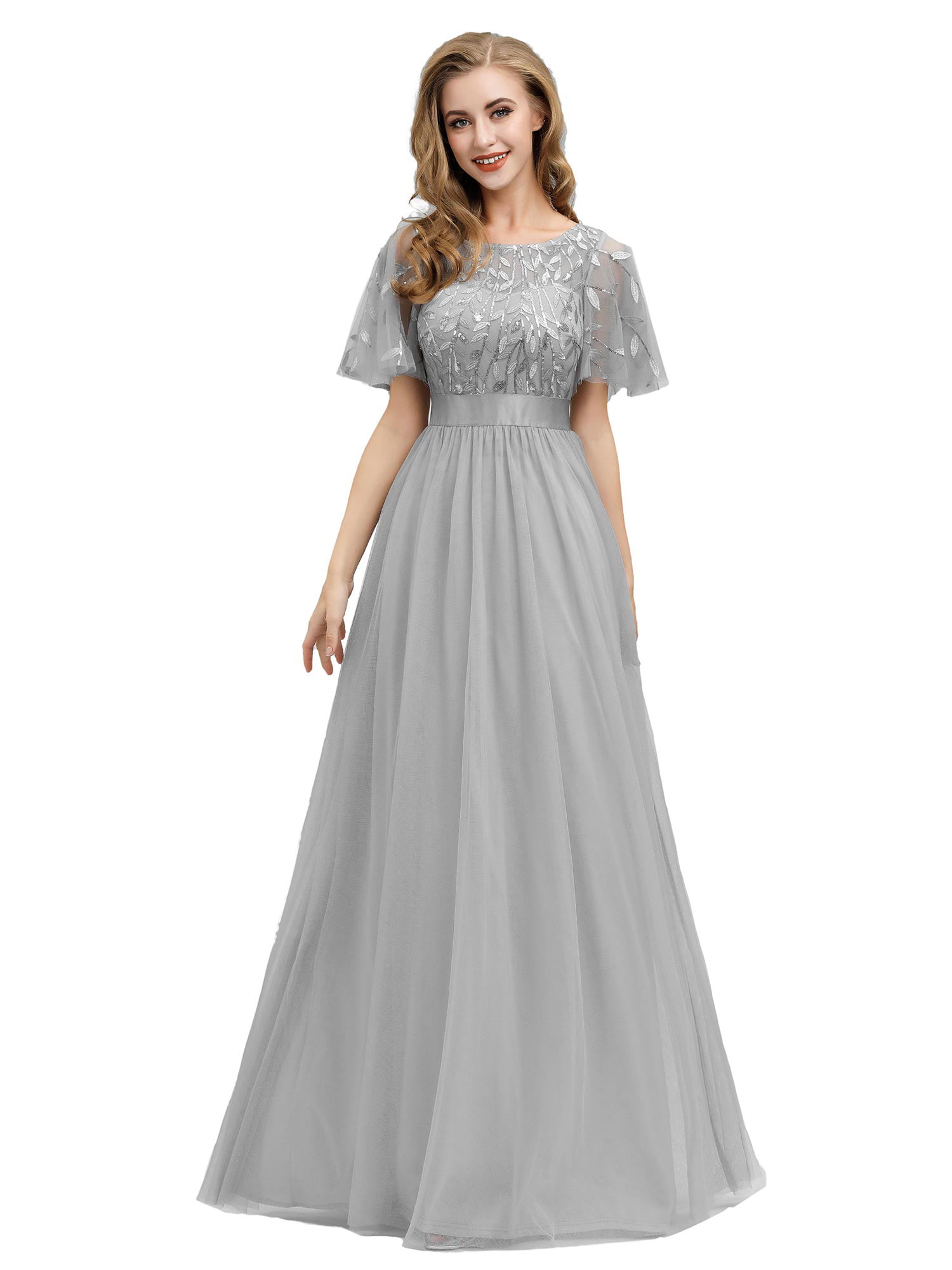 gray formal gown