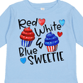 thumbnail image 4 of Inktastic 4th of July Red, White and Blue Sweetie Cupcakes and Stars Boys or Girls Long Sleeve Toddler T-Shirt, 4 of 5