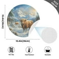 thumbnail image 2 of Ryvnso Highland Cattle Christmas Round Plate Mats Dining Table Placemat Set of 4 for Holiday Decoration, 2 of 7