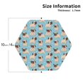 thumbnail image 3 of Pofeuu Funny Cartoon Pugs Print Leather Coasters Set of 6, Round Cups Mugs Mat Pad for Home Kitchen Heat Resistant Drink Coasters,Hexagon, 3 of 7