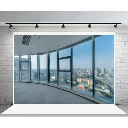 HelloDecor Polyster 7x5ft Business Office Window Photography Background Glass Window City View Backdrop Adult Man Artistic Portrait Photoshoot Studio Props Video (In Portrait Photography It's Best To Focus On The)