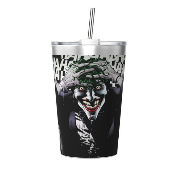 12oz Joker Stainless Steel Insulated Tumbler Cups with Conical Straw
