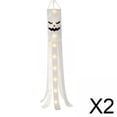thumbnail image 1 of 2xHalloween Windsock Bandera Adorno Jardín Volando Vacaciones Con Luz Blanca Cálida, 1 of 10