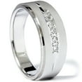 thumbnail image 2 of Pompeii Mens 1/6ct Textured Wedding Anniversary White Gold Ring (G/H,SI), 2 of 3