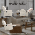 thumbnail image 3 of Harkawon Swivel Rocker Recliner Chair, Glider Rocker Recliner, Rocking Chair Nursery, Fabric Chair with High Back, Deep Seat, for Living Room, Bedroom, Beige, 3 of 5