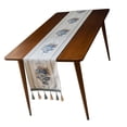 thumbnail image 3 of Camino de mesa floral con borlas, suave, decorativo, de chenilla, antipolvo, para casa, hotel, blanco, 32 x 180 cm (12,6 x 70,9 pulgadas), 3 of 14