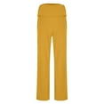 thumbnail image 4 of QATAINLAV Womens Low Rise Wide Leg Leggings Casual Foldover Flare Yoga Pants Y2K Bell Bottom Leggings for Women, Yellow, M, 4 of 10