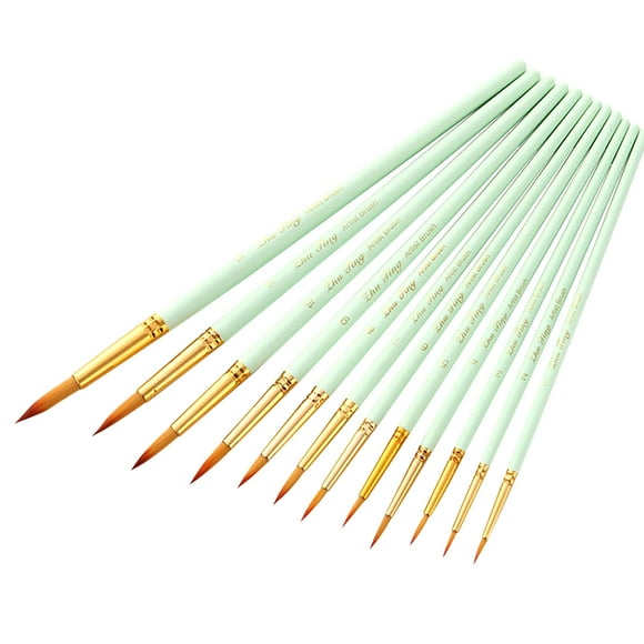 Clearance! beishanbush Pens 12Pc Paint Brush Nylon Brushes Acrylic Oil Watercolor Artist Professional Kits One Size Green