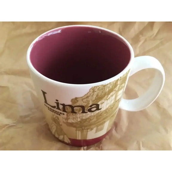 Starbucks 2008 Global Icon Series Lima Peru 16 ounce collector coffee mug NEW