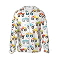 thumbnail image 1 of Fotbe Cartoon Monster Trucks Chaqueta con Protección Solar UPF 50+ para Hombre y Mujer, Camisa con Capucha y Bolsillos-XX-Large, 1 of 7