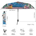 thumbnail image 3 of FORMRS Travel Umbrella Folding Auto Open Close Windproof Rain UV Protection, Blue Plants Window, 3 of 8