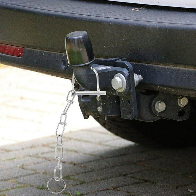 Phenofice 2Pcs Tow Hitch Pin Trailer Safety Pin Silver Locking Towing Hitch Clips For Outdoor Towing