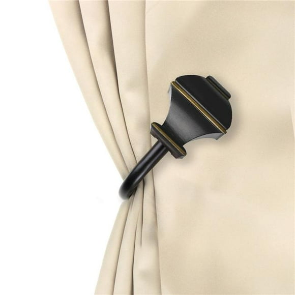 Central Design 4882-032 Vicky Curtain Holdback Set, Black - Set of 2