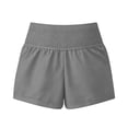 thumbnail image 5 of qelini Stretch Maternity Shorts Plus Size High Rise Smocked Soft Imitation Linen Cotton Belly Support Pants, 5 of 9