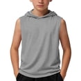 thumbnail image 6 of BRGZLK Boys Athletic Tank Tops 2026 Sleeveless Pullover Hoodies Camisole Summer Breathable Comfortable Sports Workout Basic T-Shirt for Daily Gray 5-6 Years, 6 of 6