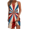 thumbnail image 2 of Viikei Plus Size Summer Maxi Dress for Women,Women's High-Low Short Sleeve Dress,2025 New Women's Printed V-neck Chest Button Sleeveless Dress Khaki S, 2 of 5