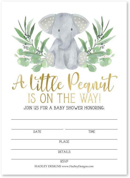 Baby Shower Invitations For Girls Girls Pink Safari Elephant Baby Shower Invitations With Envelopes 