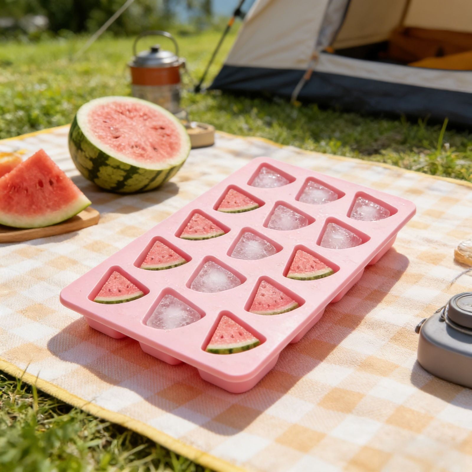 UJMNHYGT Ice Cube Trays Easy Release, Flexible Silicone Ice Cube Molds with Removable Lid, Reusable Freezer Ice Trays Stackable for BPA Free