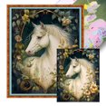 thumbnail image 1 of Hilo Algodón Bordado 11CT Caballo en Punto Cruz 50x60cm Blanco, 1 of 9