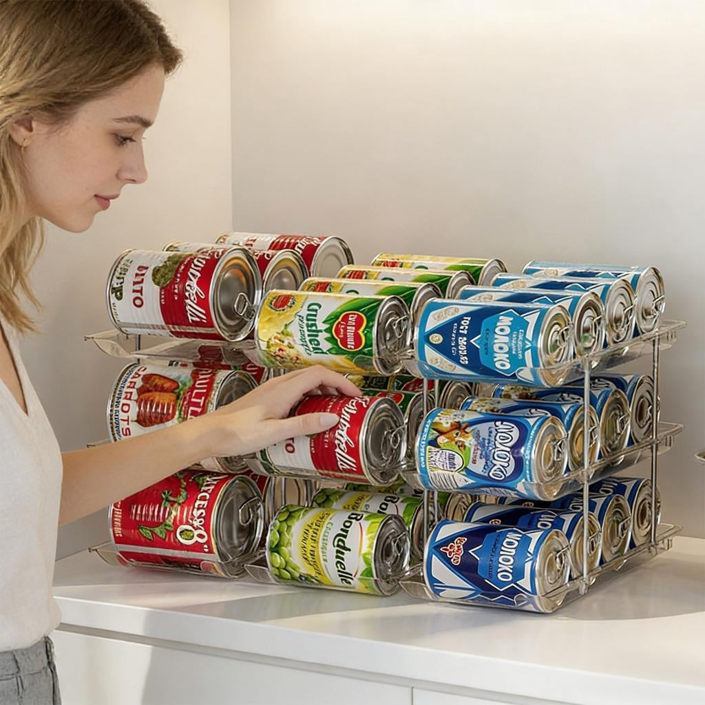 HannLk Can Rack Organizers For Fridge And Shelves Organization