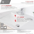 thumbnail image 4 of Stylish Undermount 21” Rectangular Porcelain Bathroom Sink & 2 Accessories P-203, 4 of 12